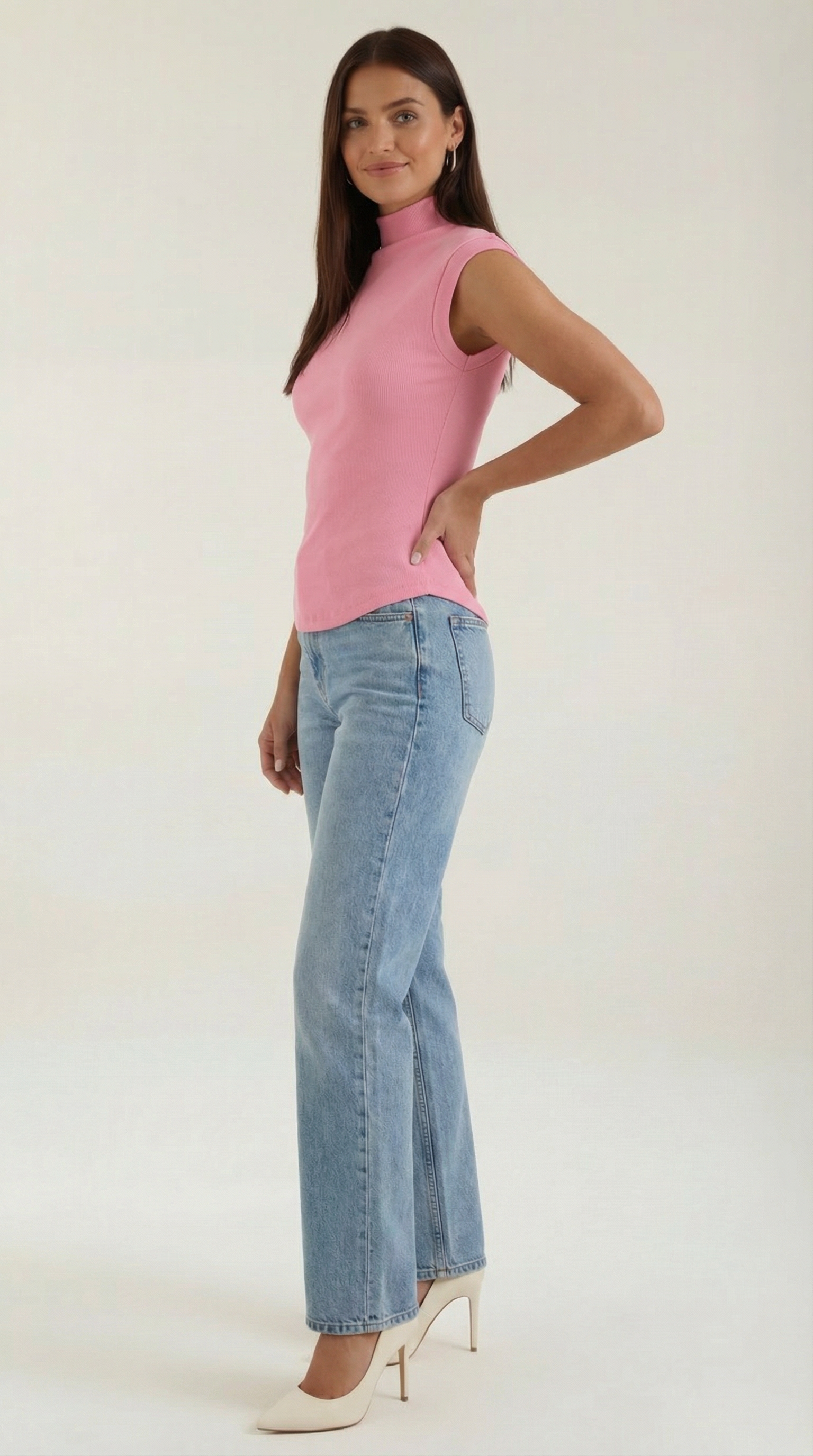 Sleeveless Mock Neck Top