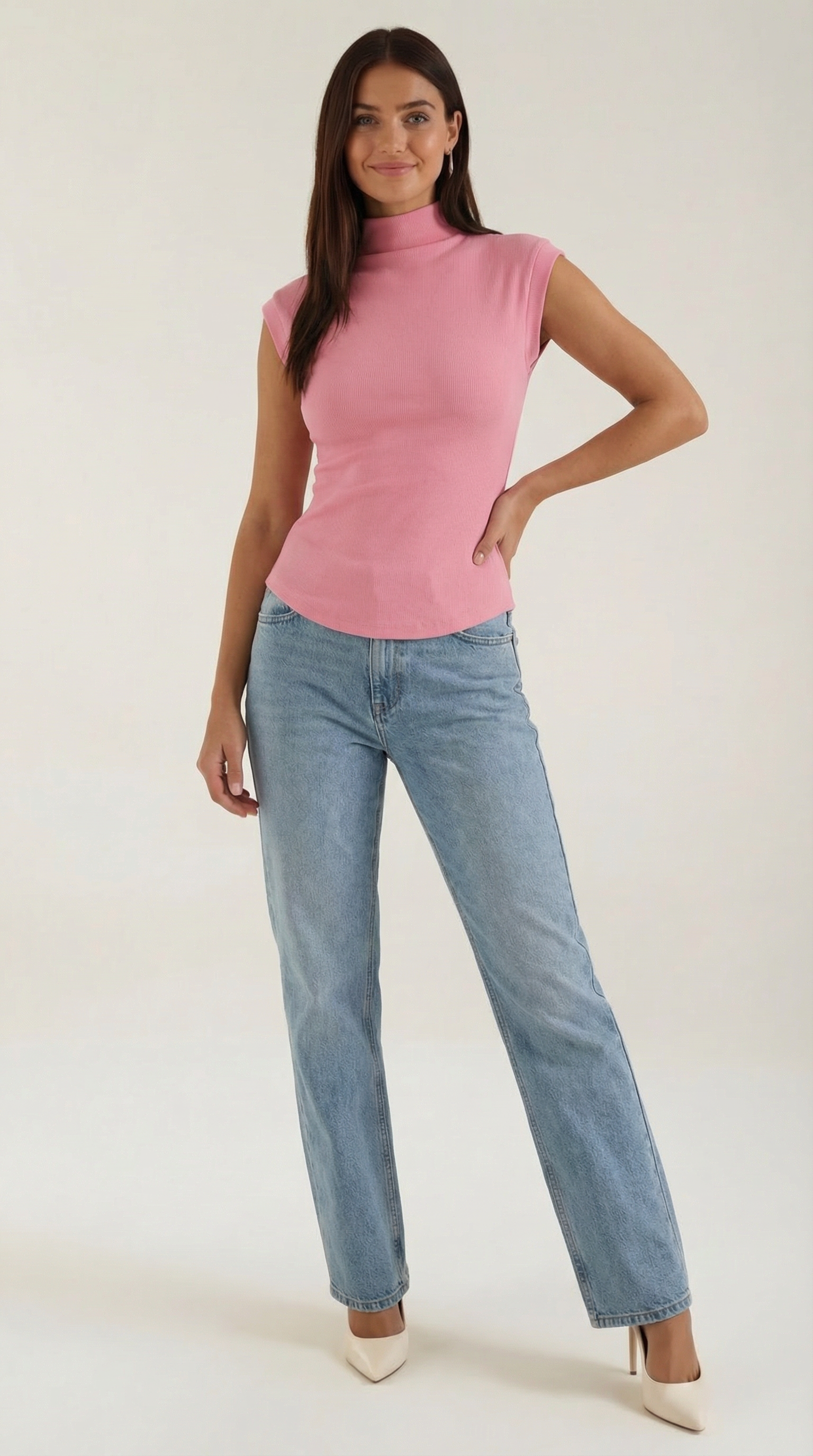 Sleeveless Mock Neck Top