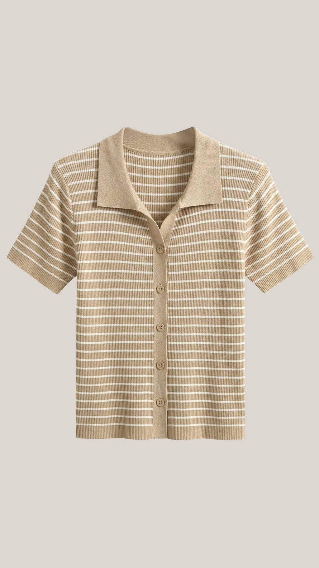Striped Cropped Polo Top