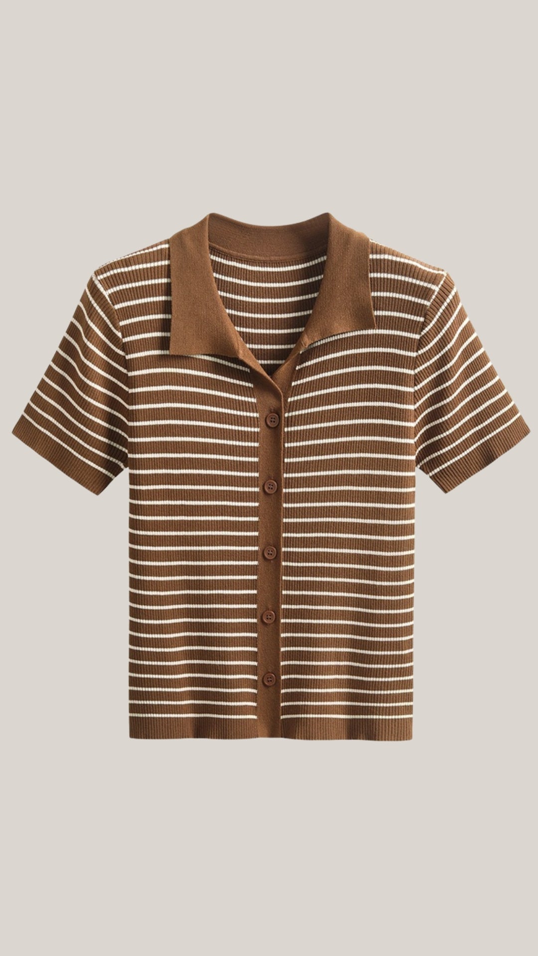 Striped Cropped Polo Top