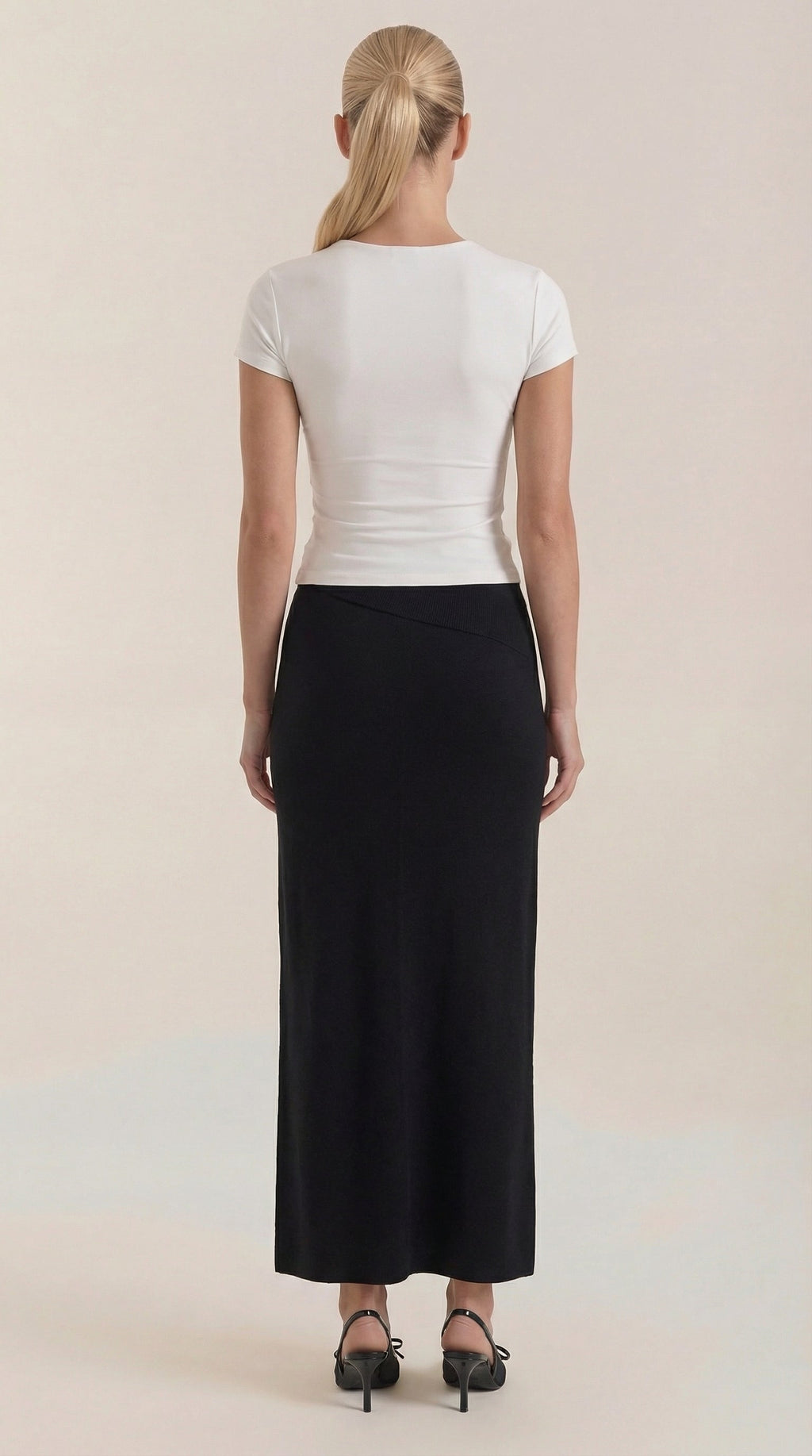 Knit Wrap Midi Skirt