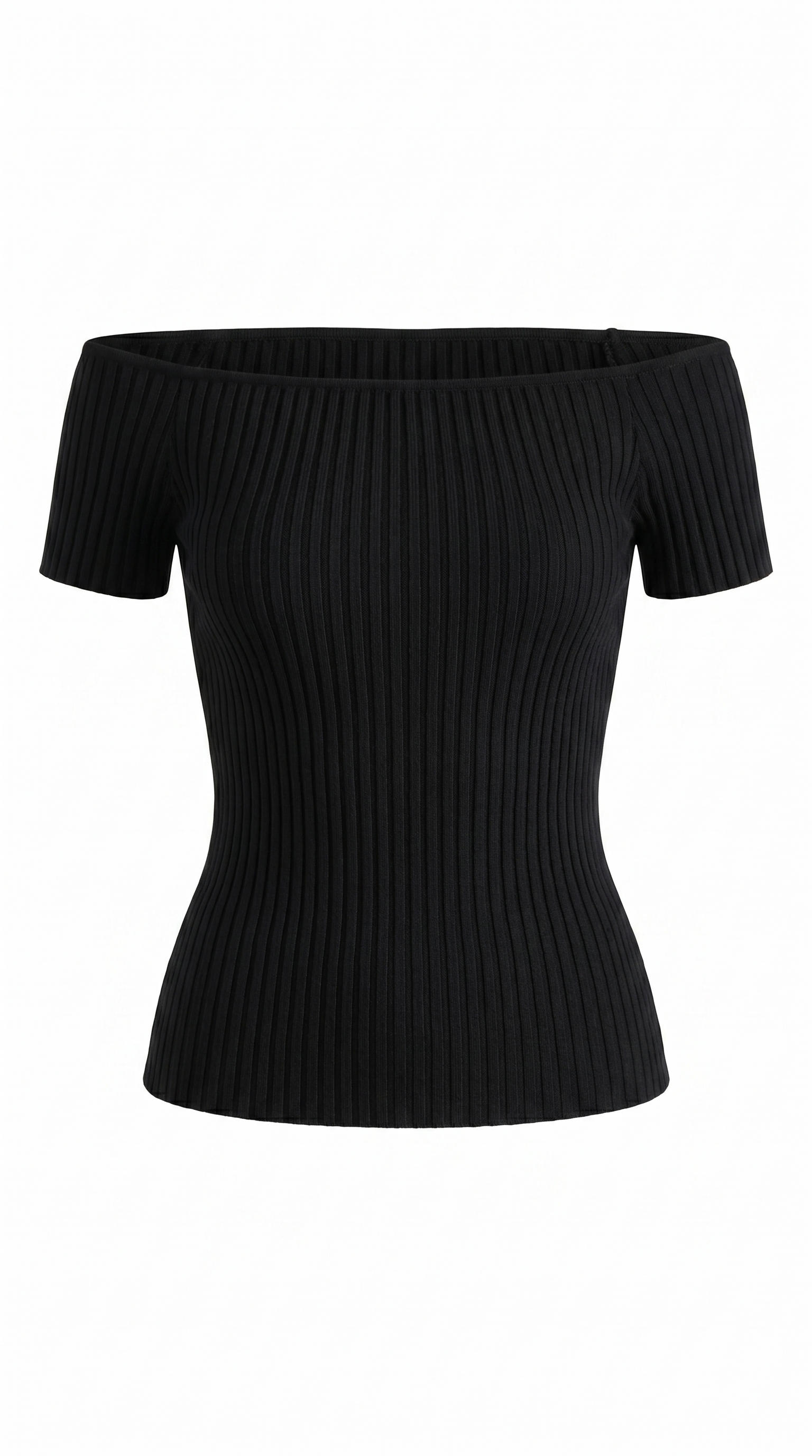 Ribbed Square Neck Puff Sleeve Top