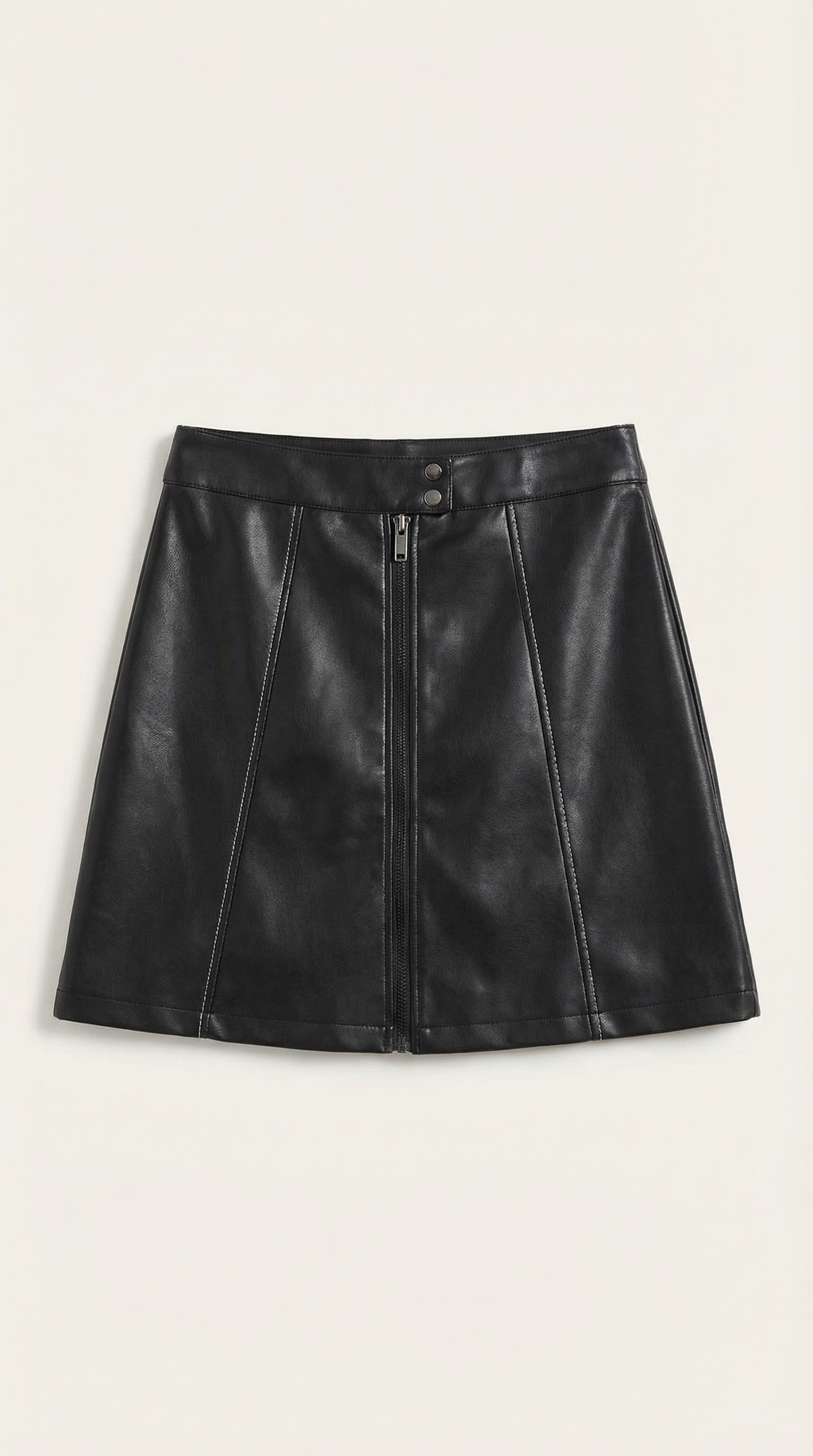 Vegan Leather Zip Mini Skirt