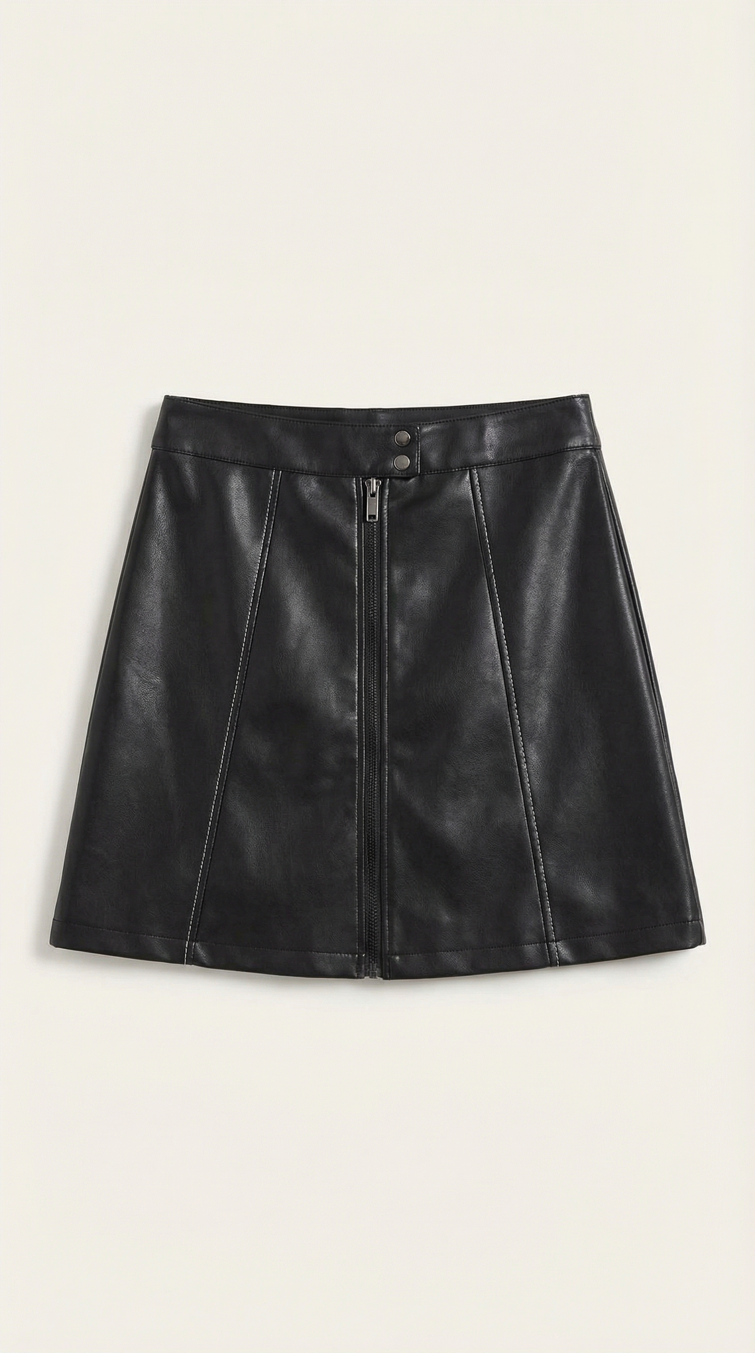 Vegan Leather Zip Mini Skirt