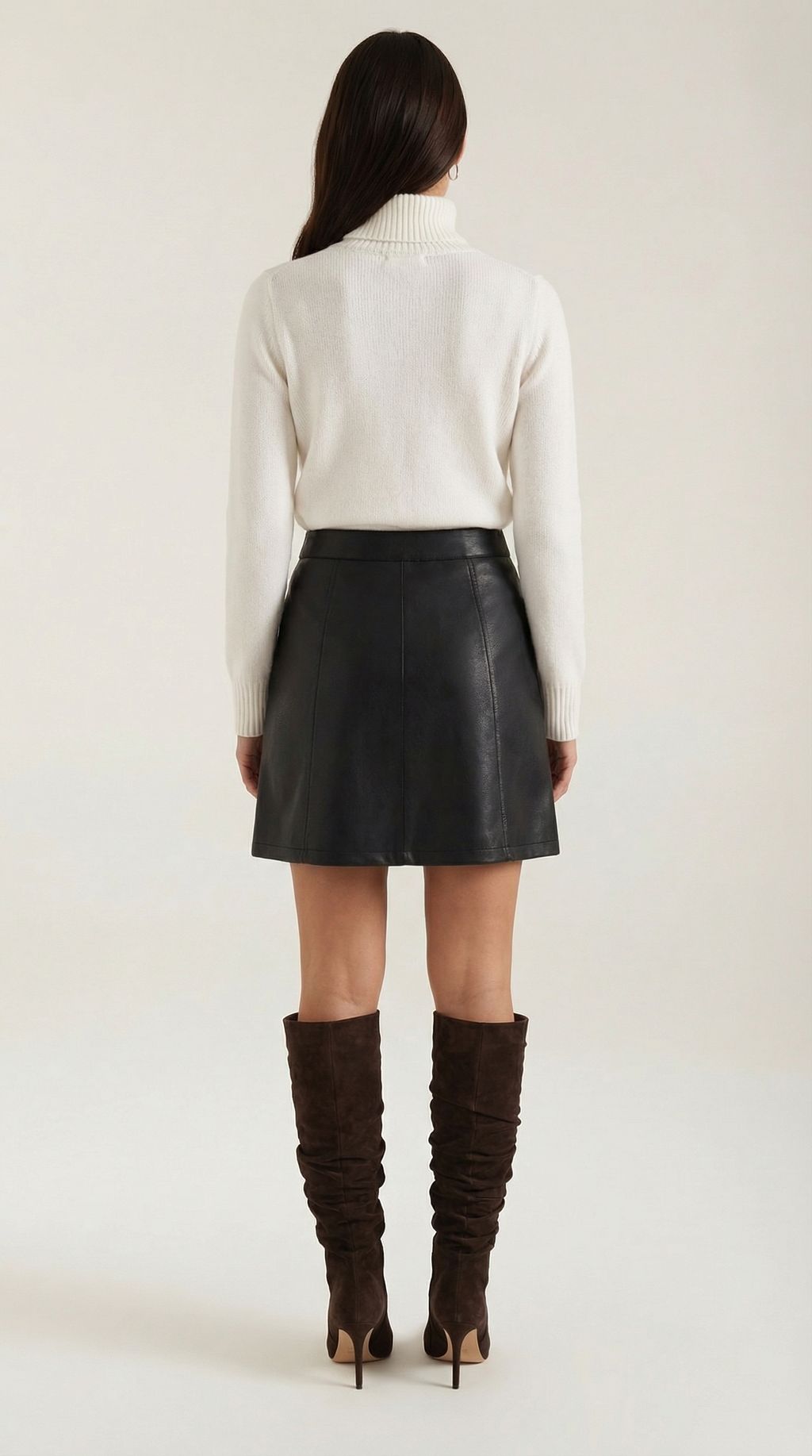 Vegan Leather Zip Mini Skirt