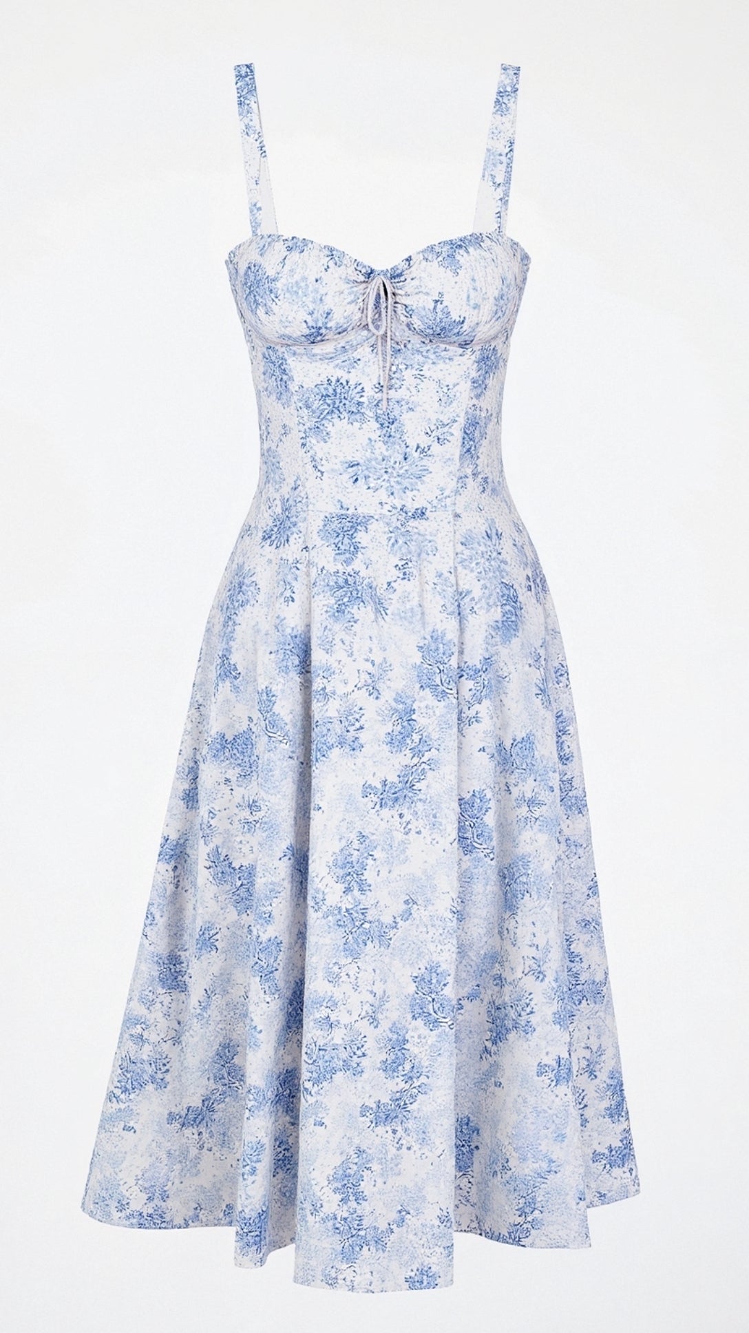 Lace Up Floral Midi Sundress