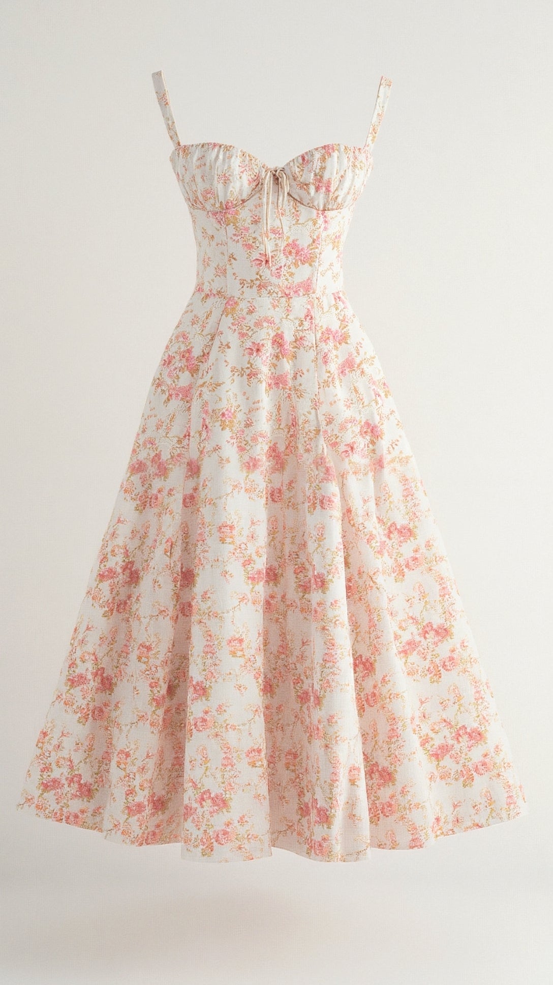 Lace Up Floral Midi Sundress