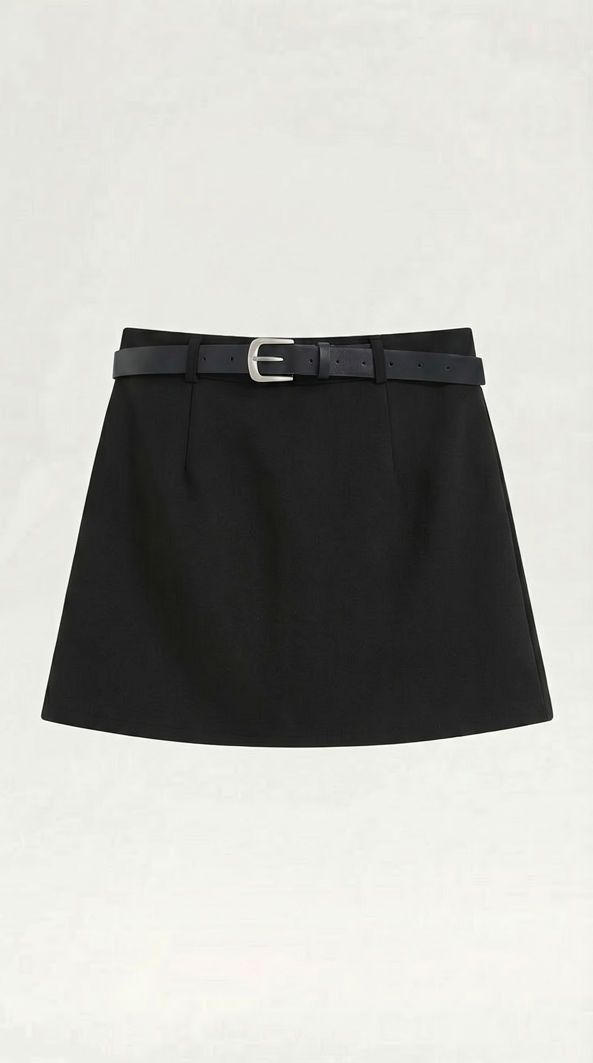 Belted High-Waist Mini Skirt