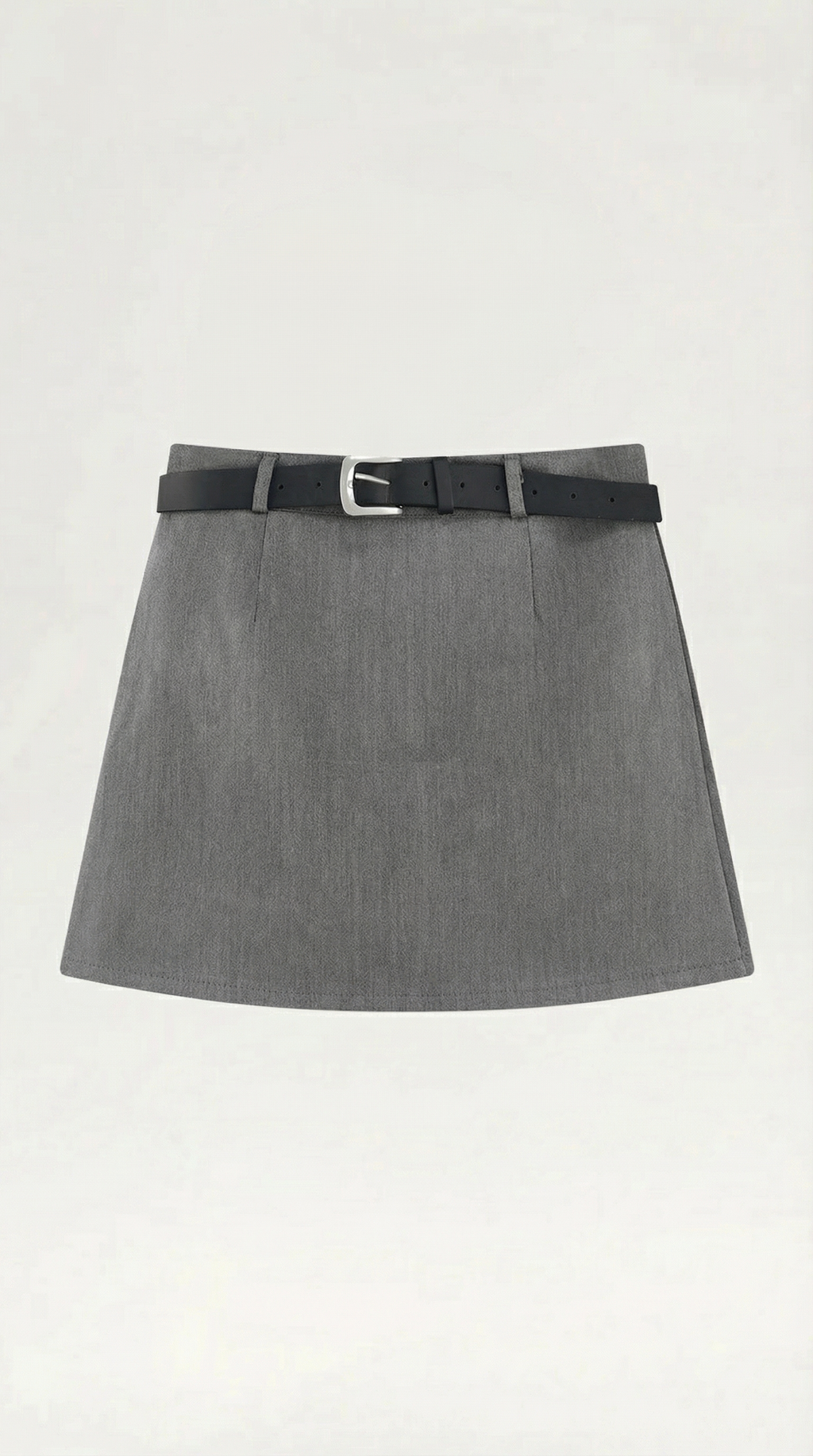 Belted High-Waist Mini Skirt