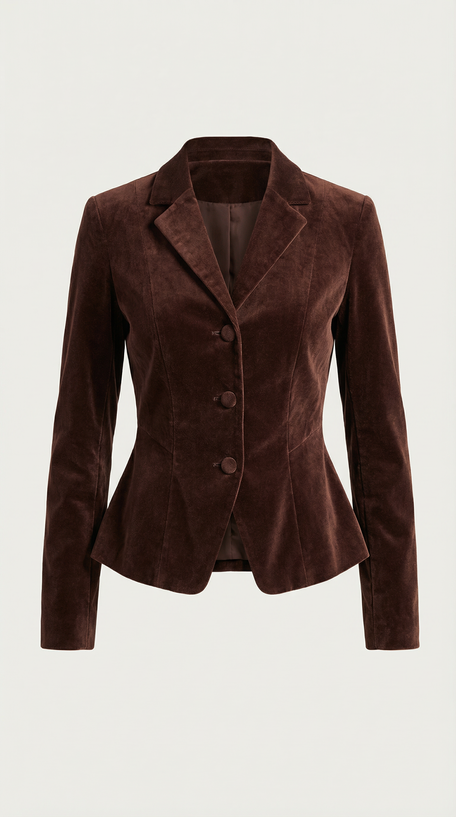 Tailored Velvet Button-Front Jacket