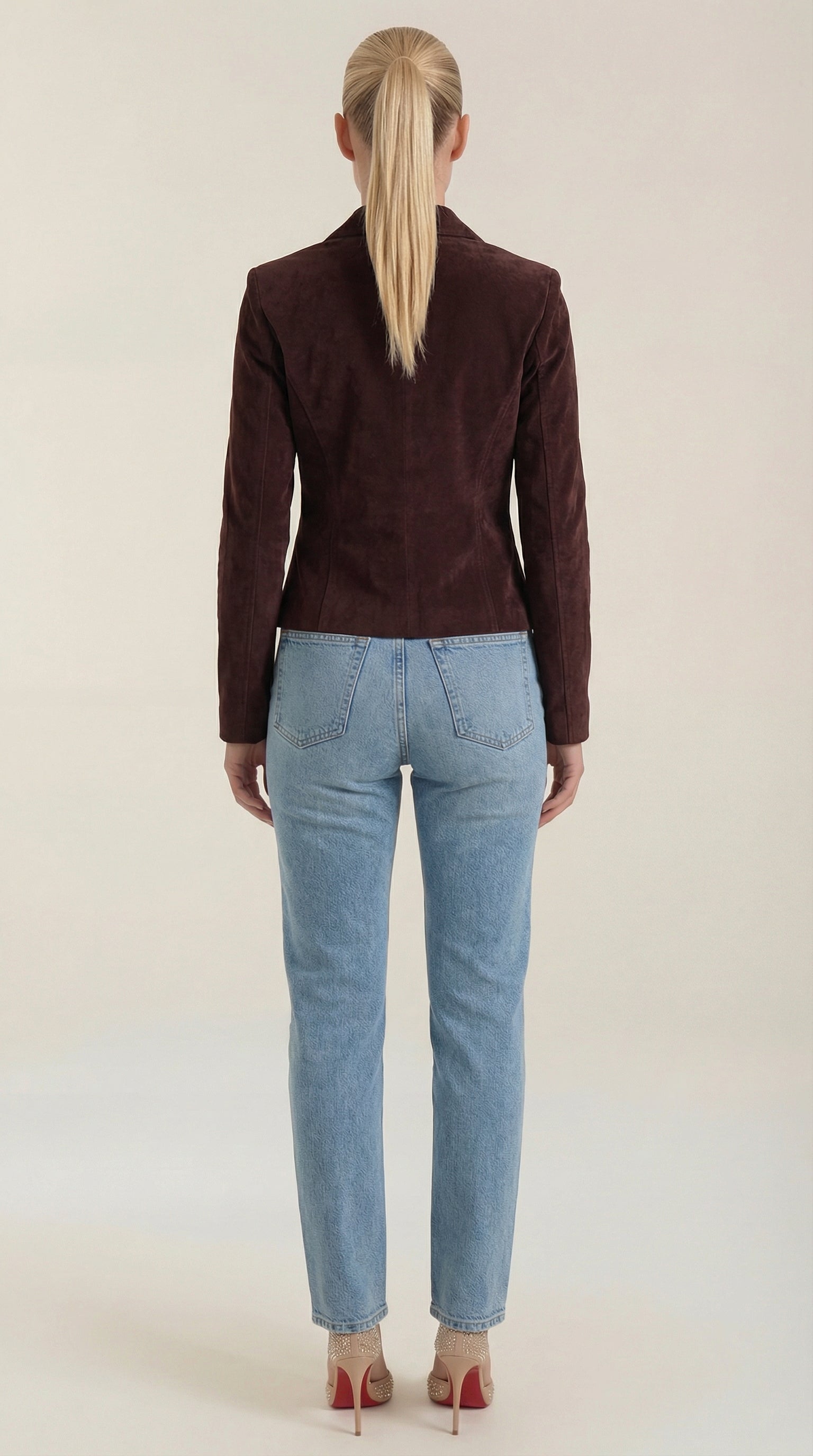 Tailored Velvet Button-Front Jacket