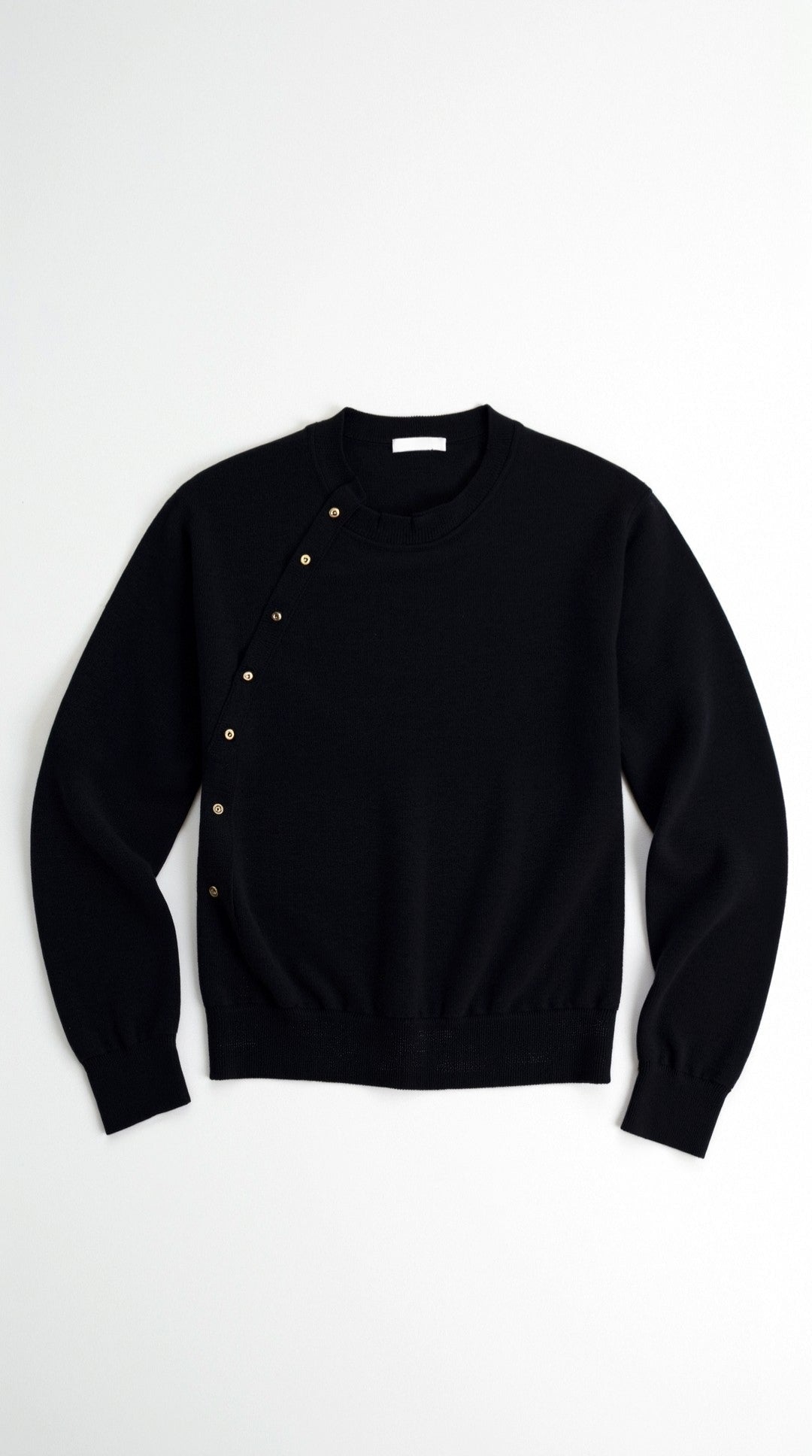 Asymmetric Button Wool-Blend Top