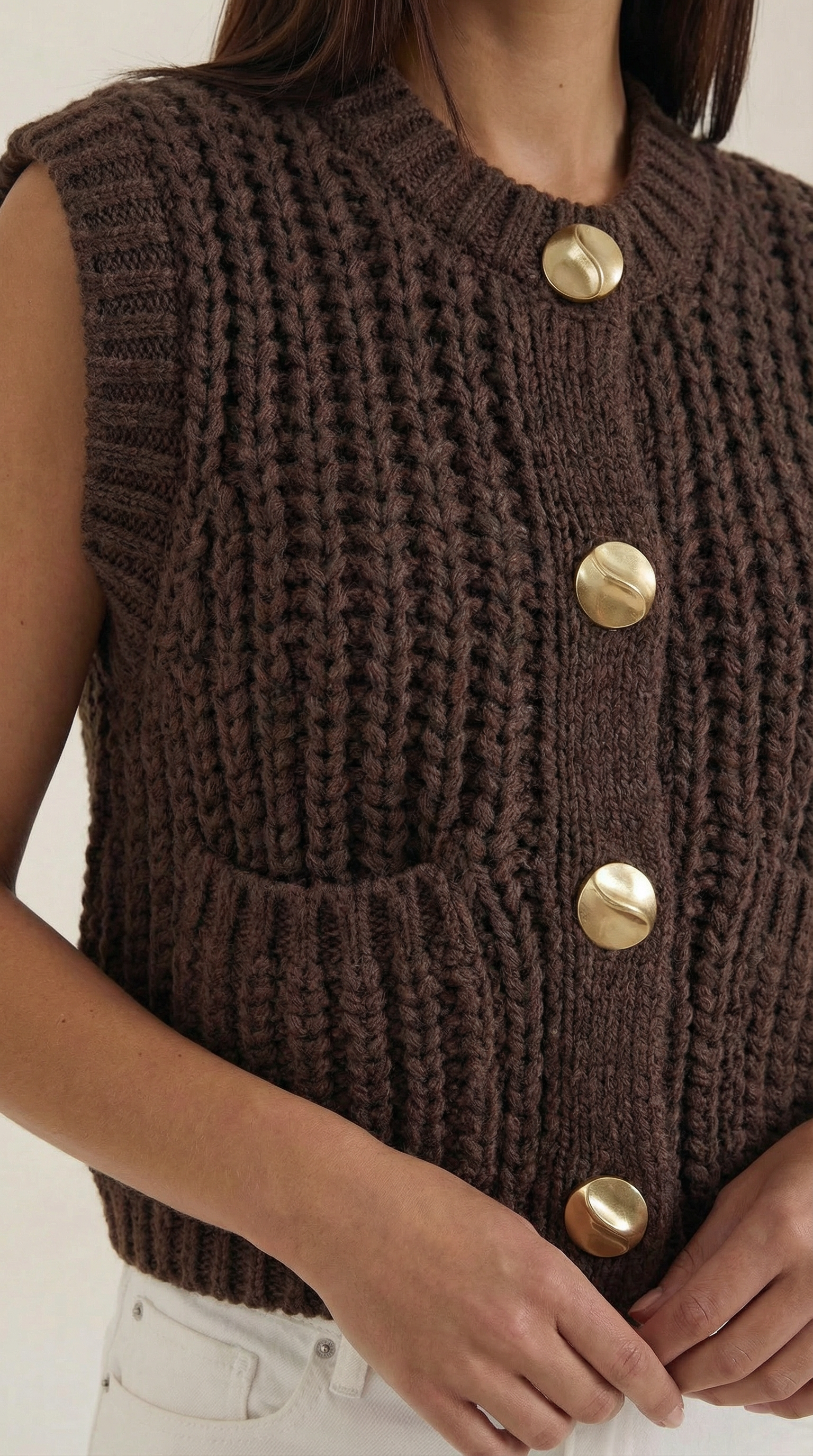 Cropped Knit Waistcoat