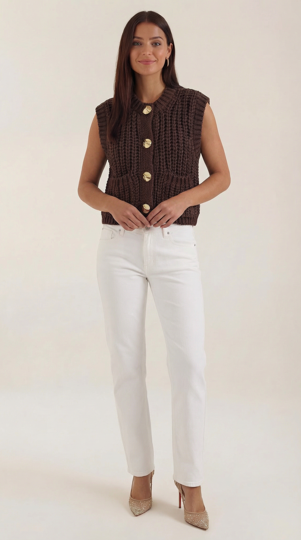 Cropped Knit Waistcoat