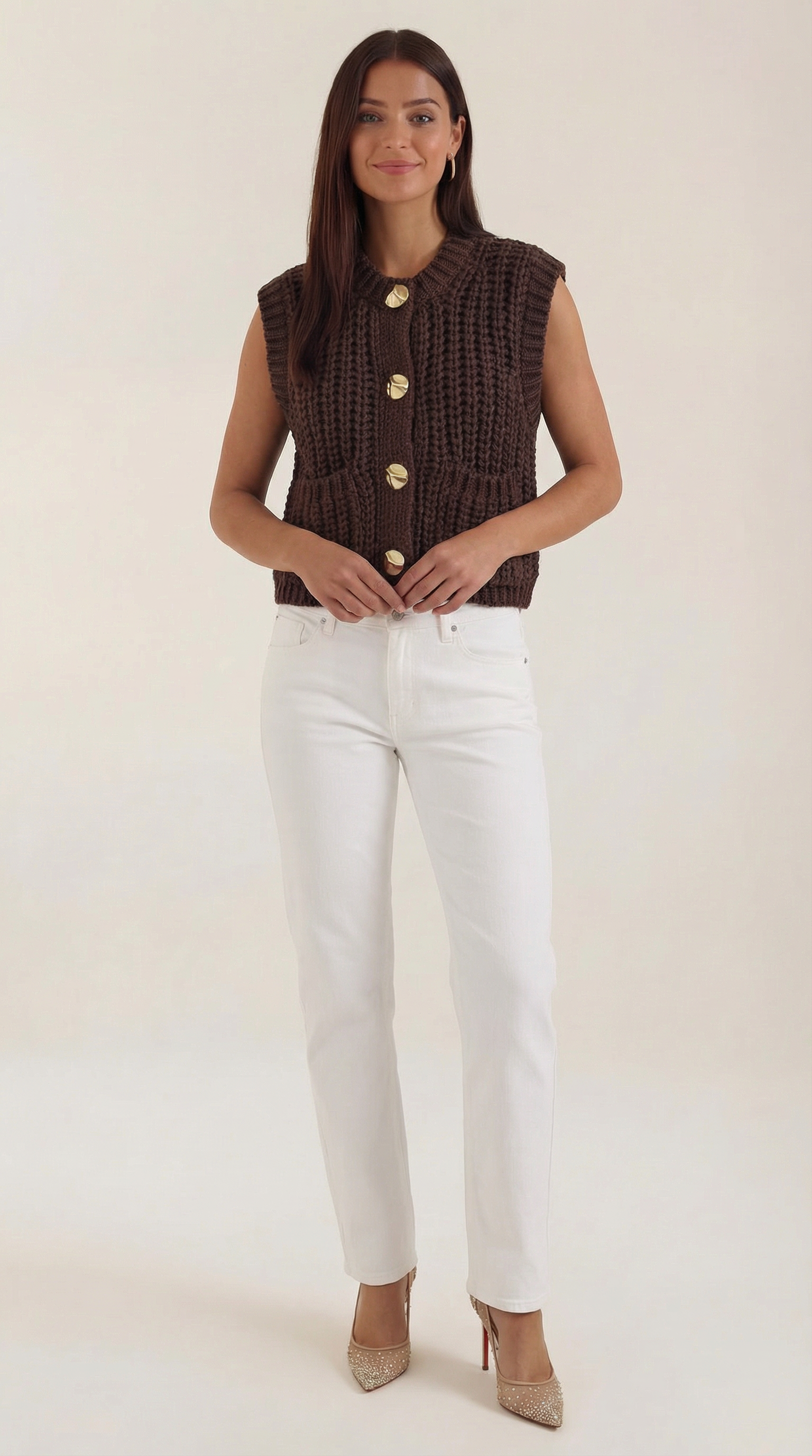 Cropped Knit Waistcoat