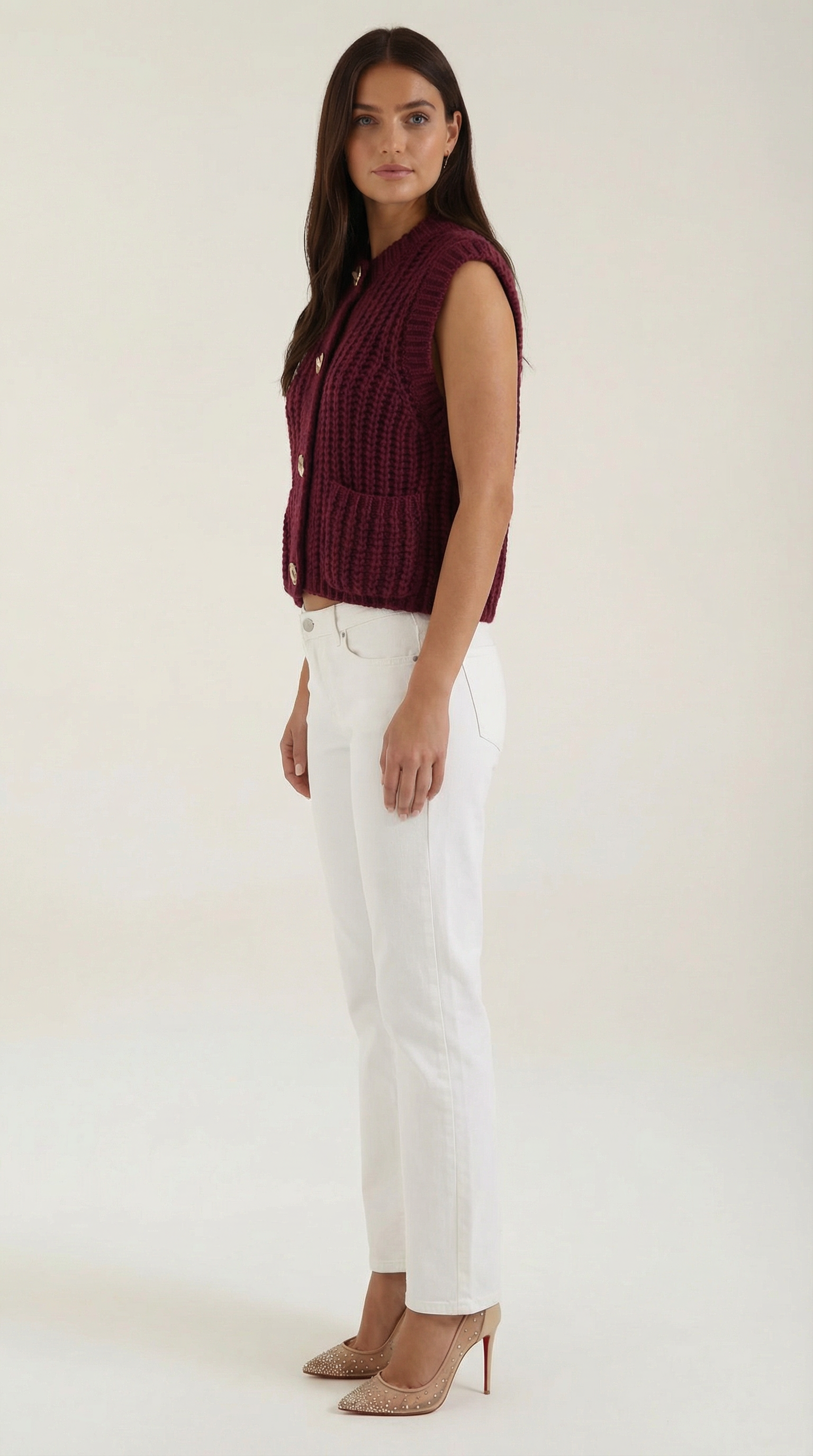 Cropped Knit Waistcoat