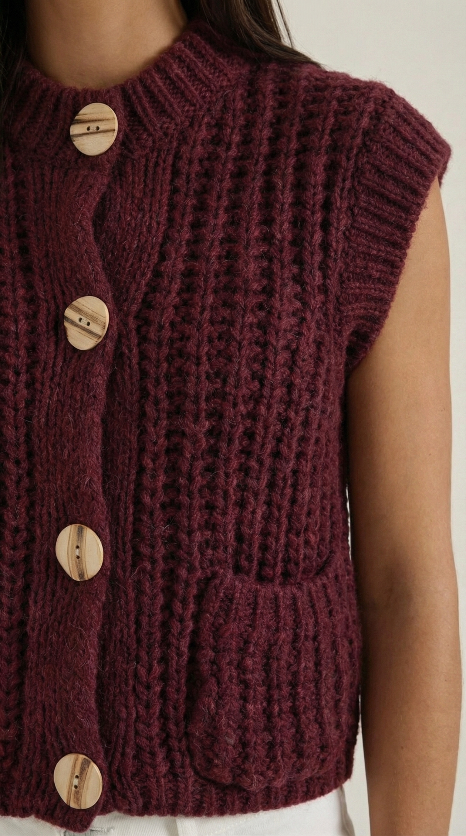 Cropped Knit Waistcoat
