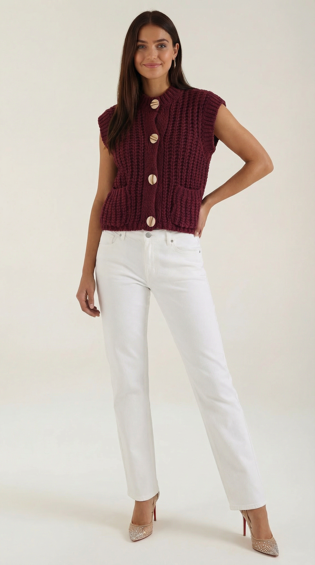Cropped Knit Waistcoat