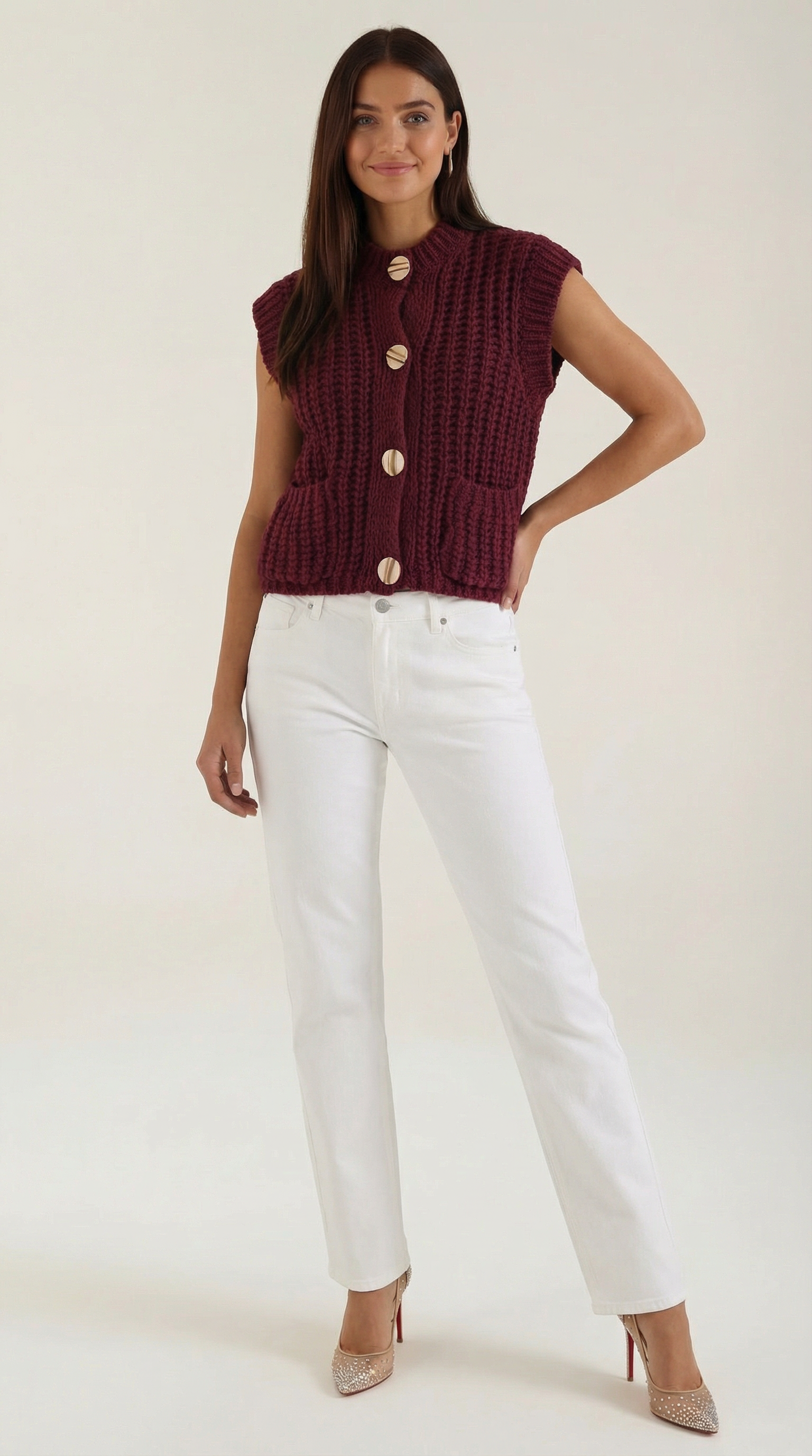 Cropped Knit Waistcoat