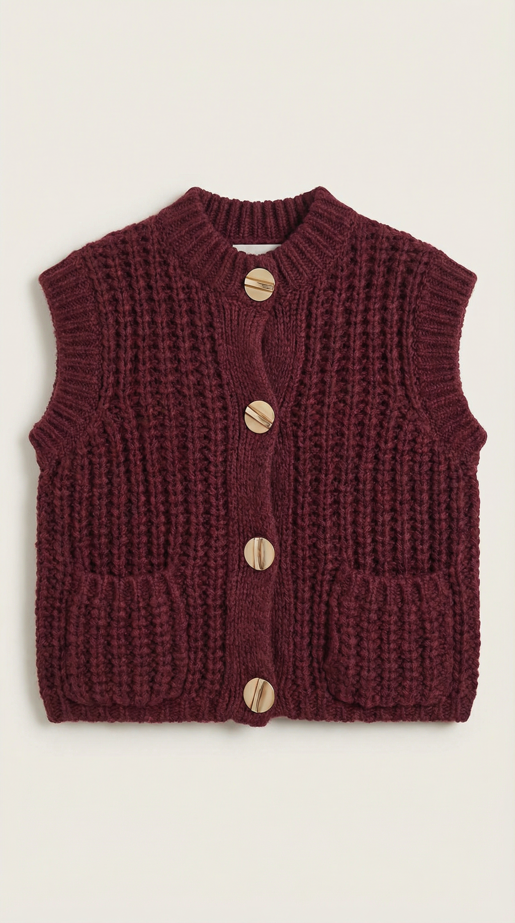 Cropped Knit Waistcoat