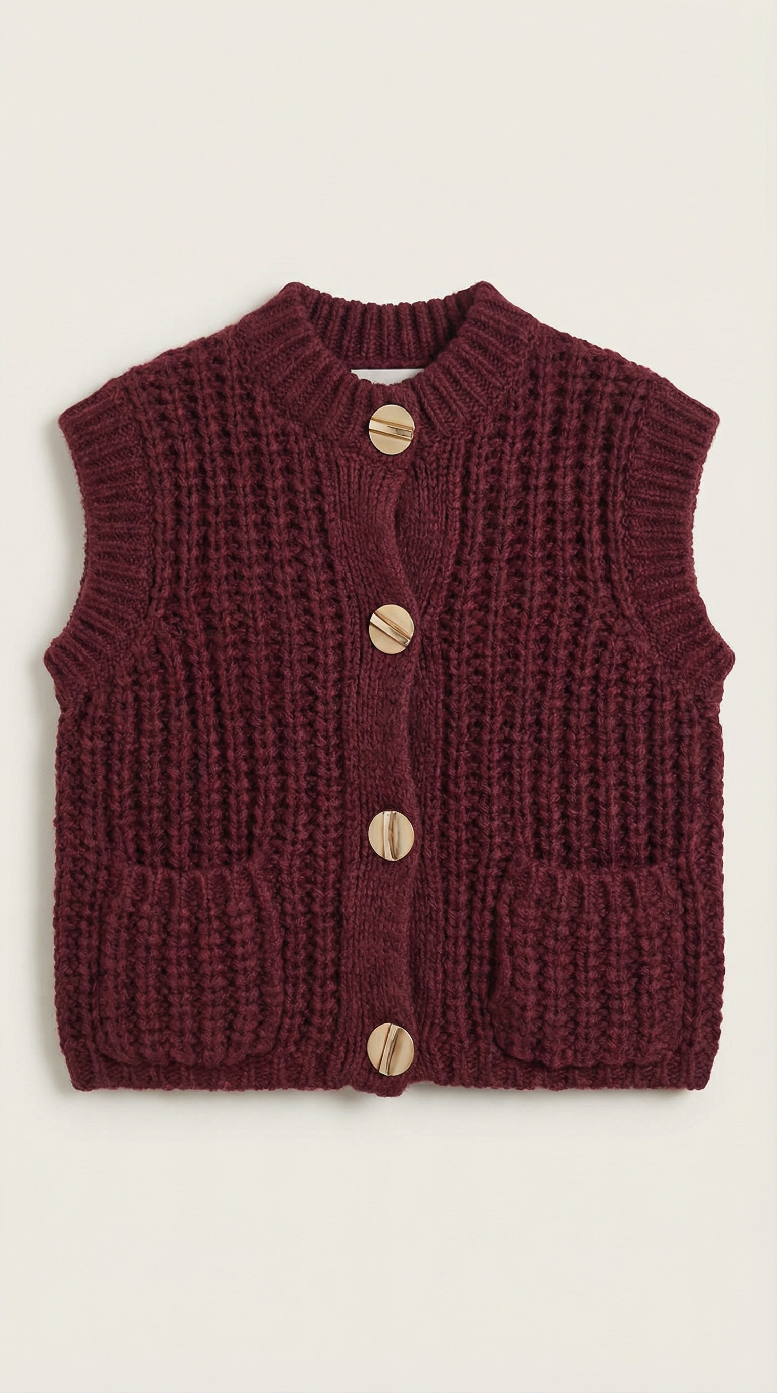 Cropped Knit Waistcoat
