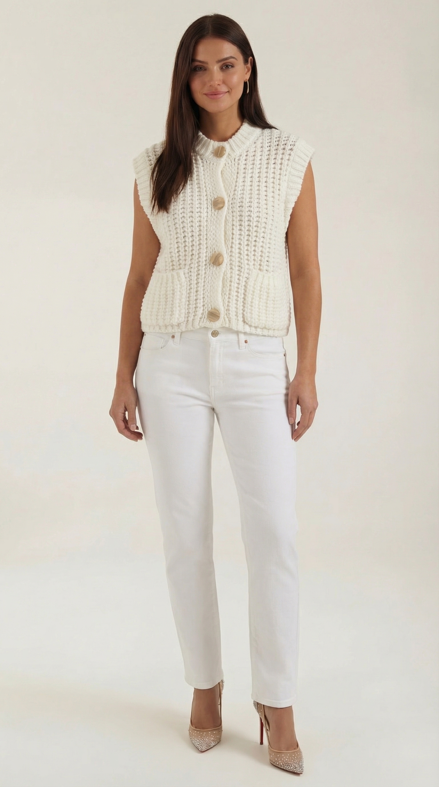 Cropped Knit Waistcoat
