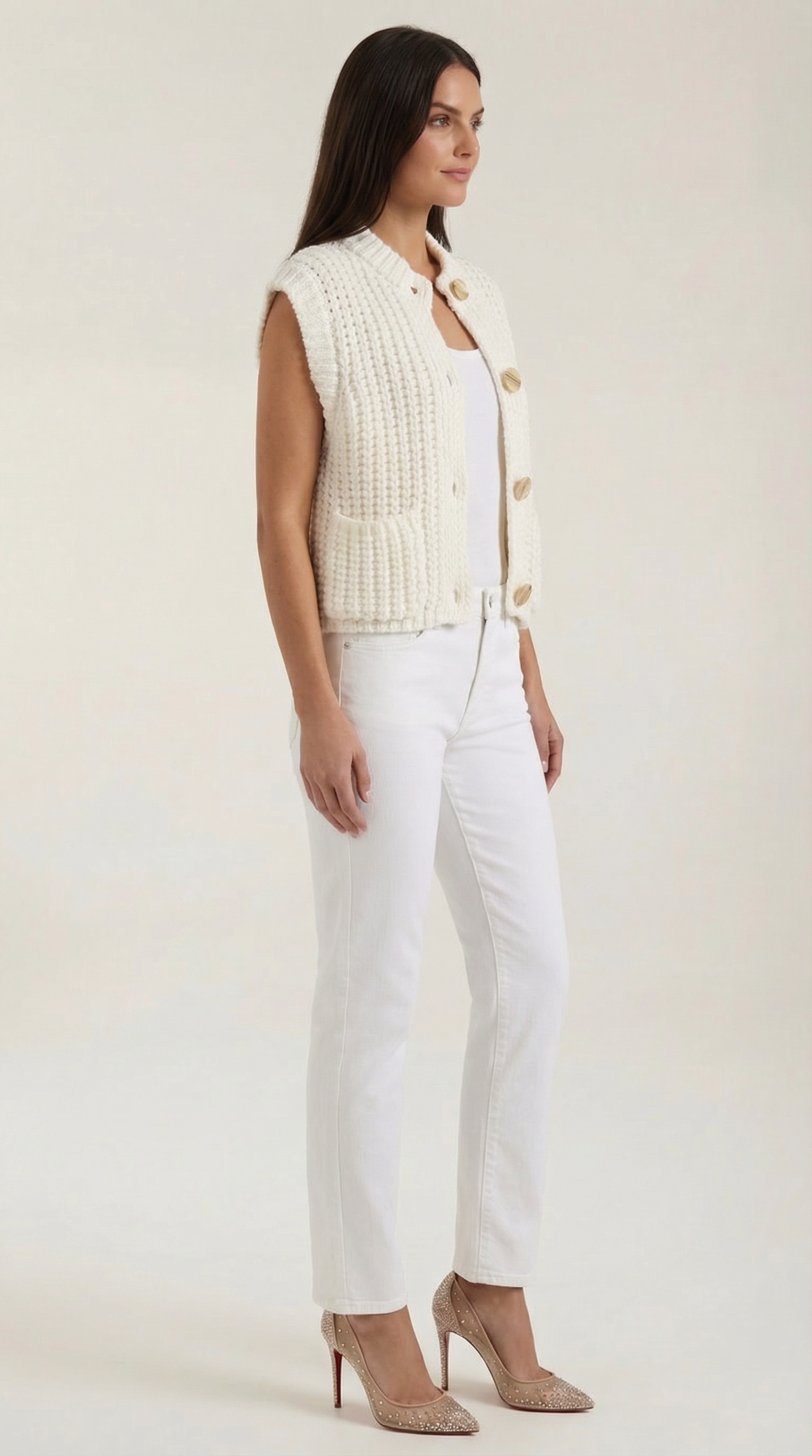 Cropped Knit Waistcoat
