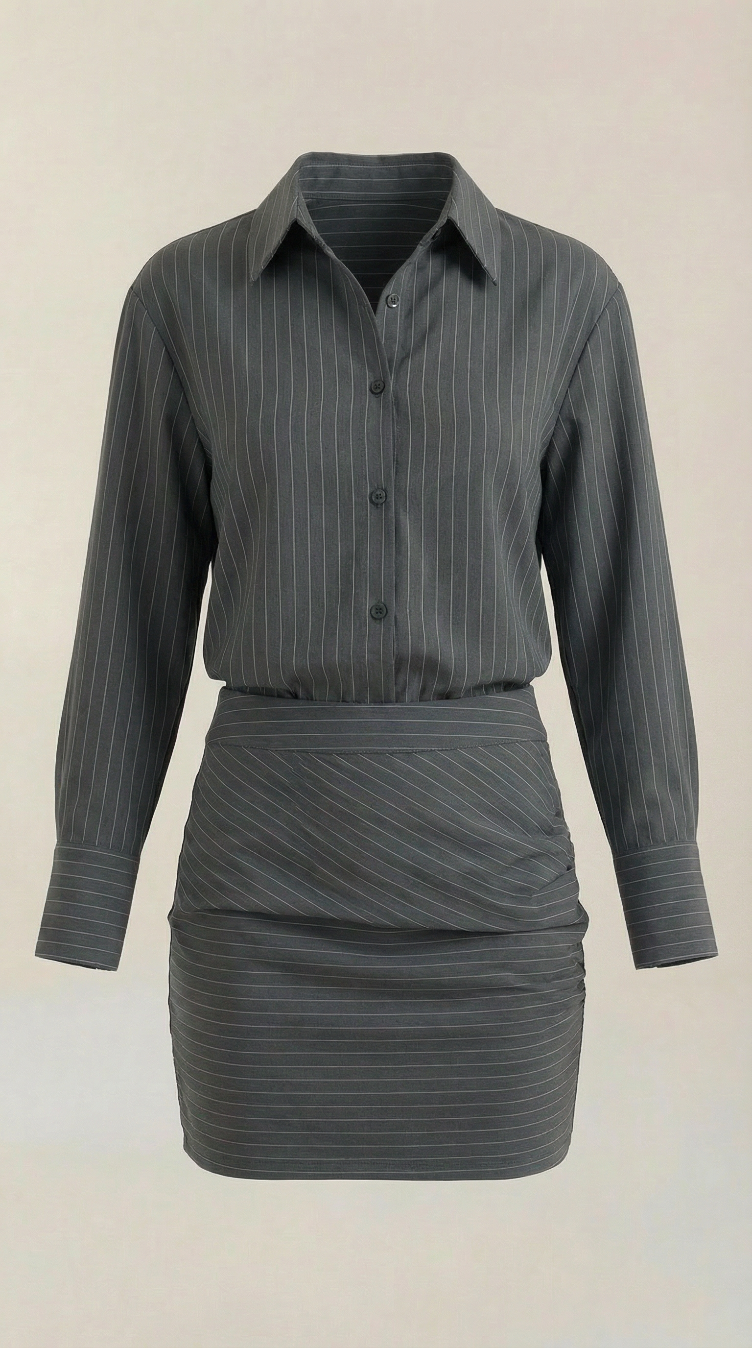 Pinstripe Two-Piece Skirt Set
