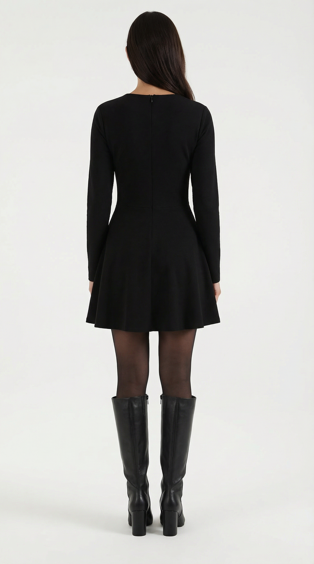 Long Sleeve Pleated Mini Dress