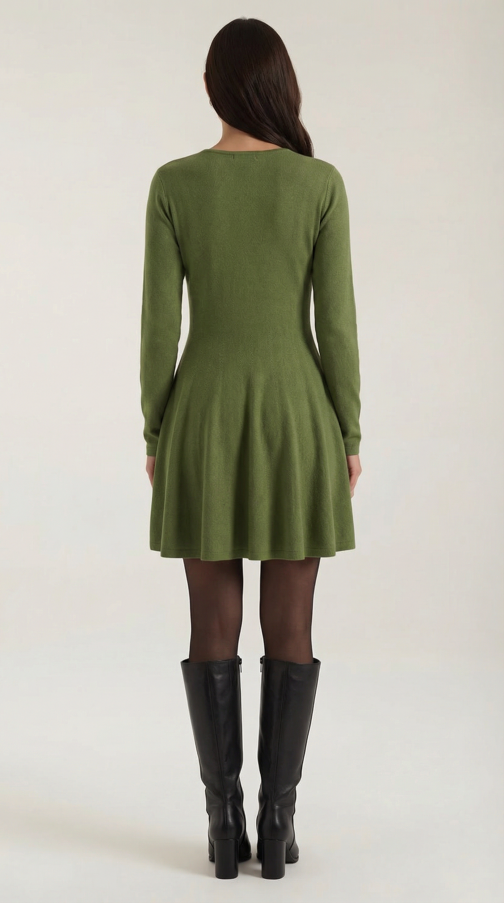 Long Sleeve Pleated Mini Dress