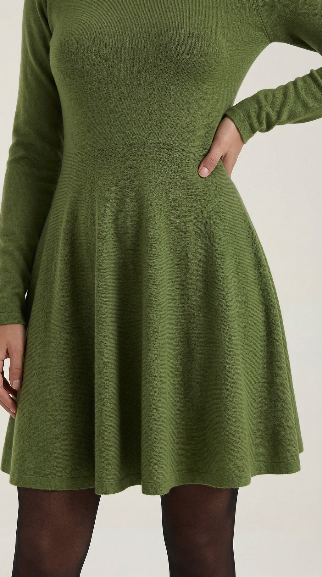 Long Sleeve Pleated Mini Dress