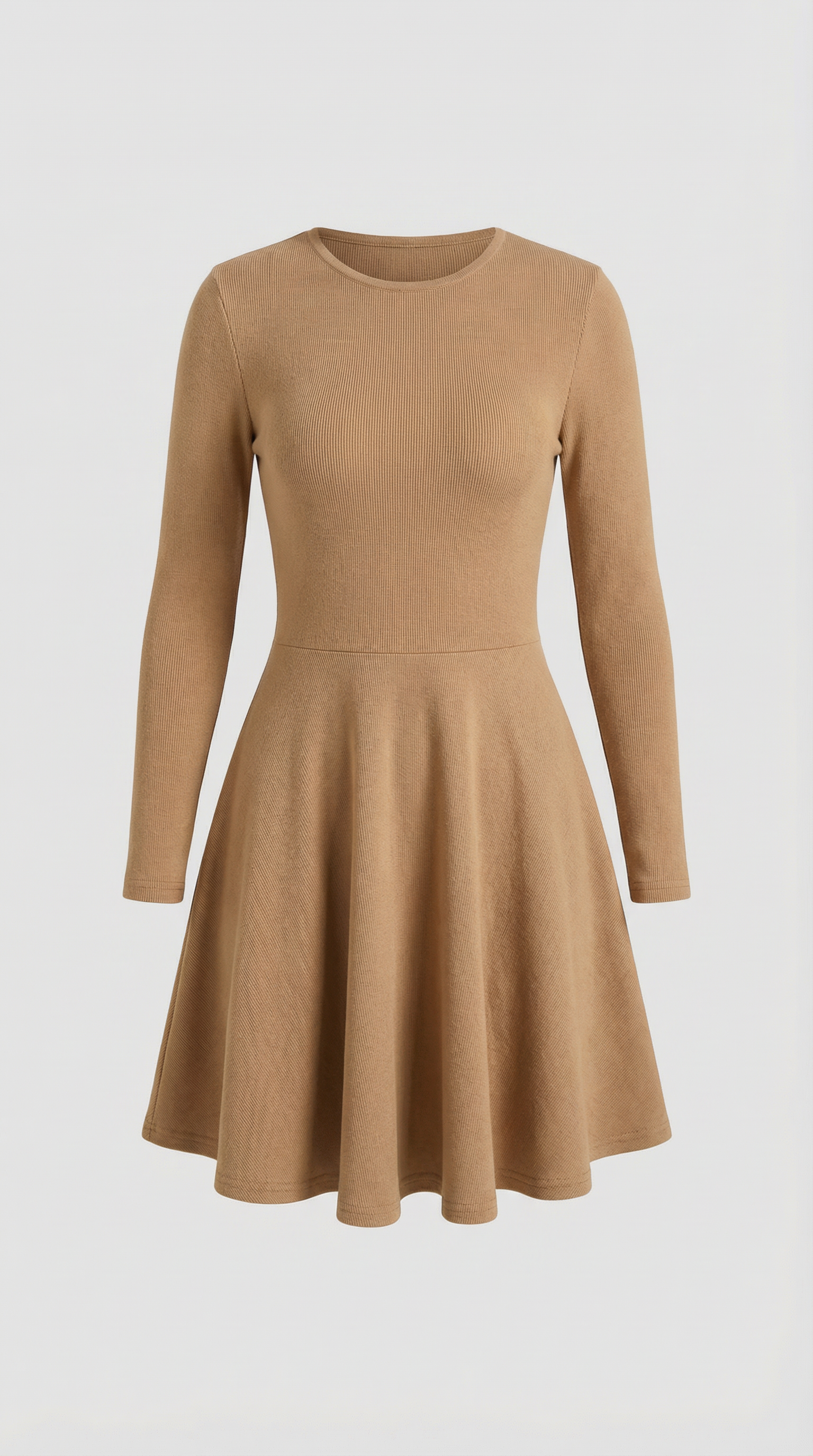 Long Sleeve Pleated Mini Dress
