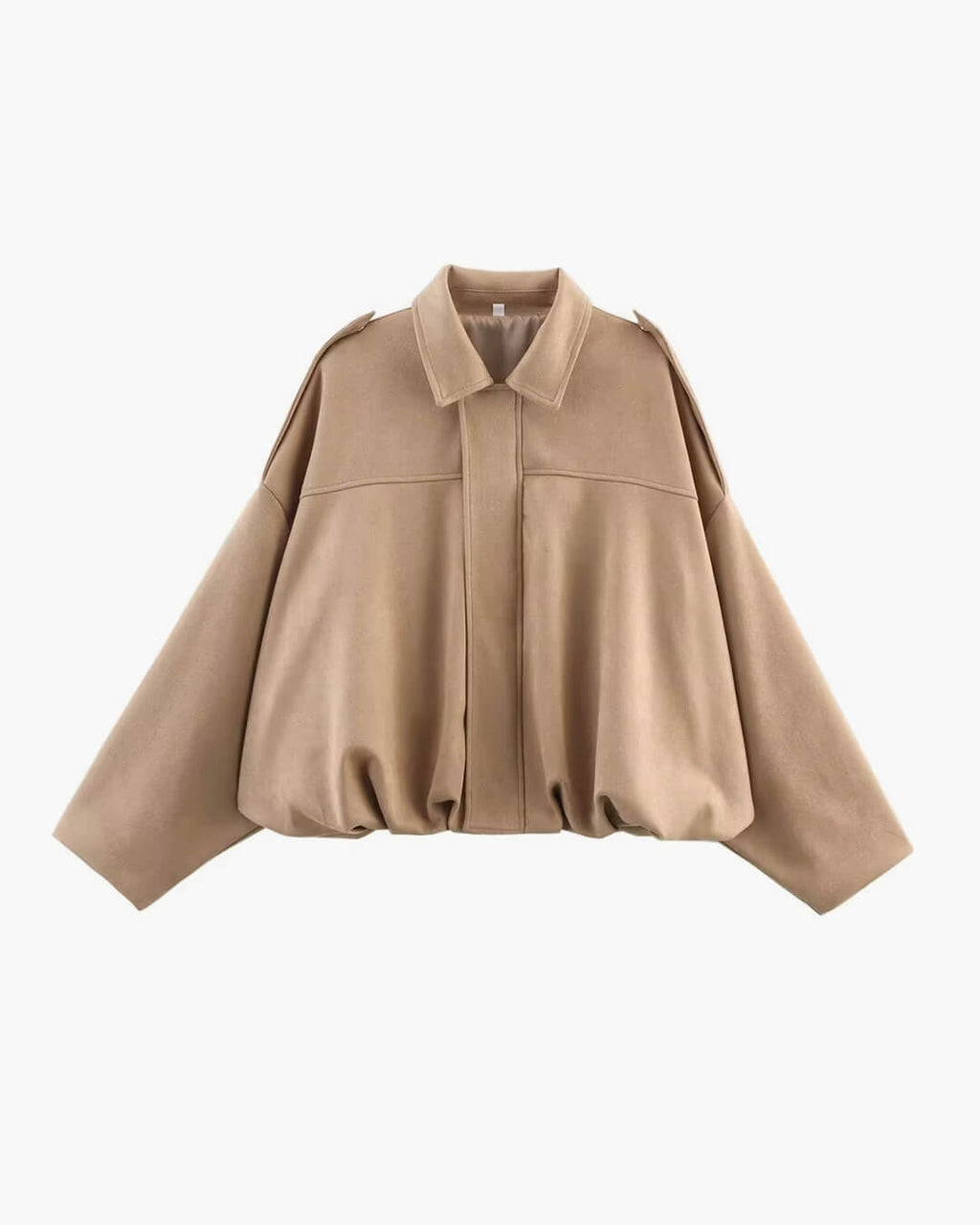 Oversized Faux Suede Bomber Jacket