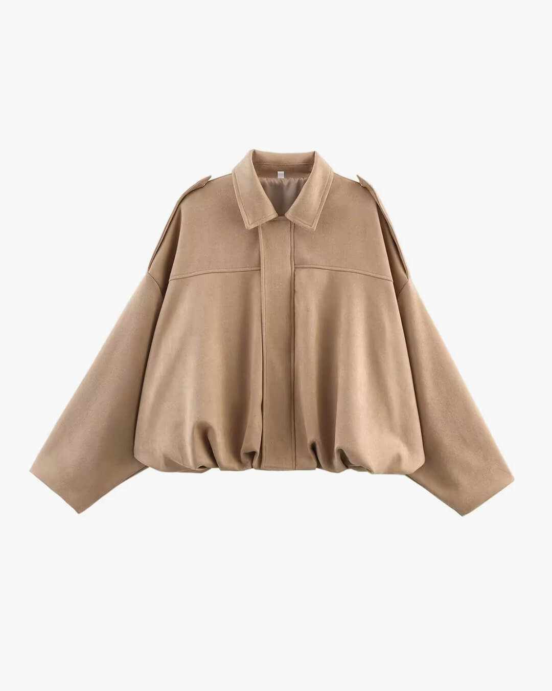 Oversized Faux Suede Bomber Jacket