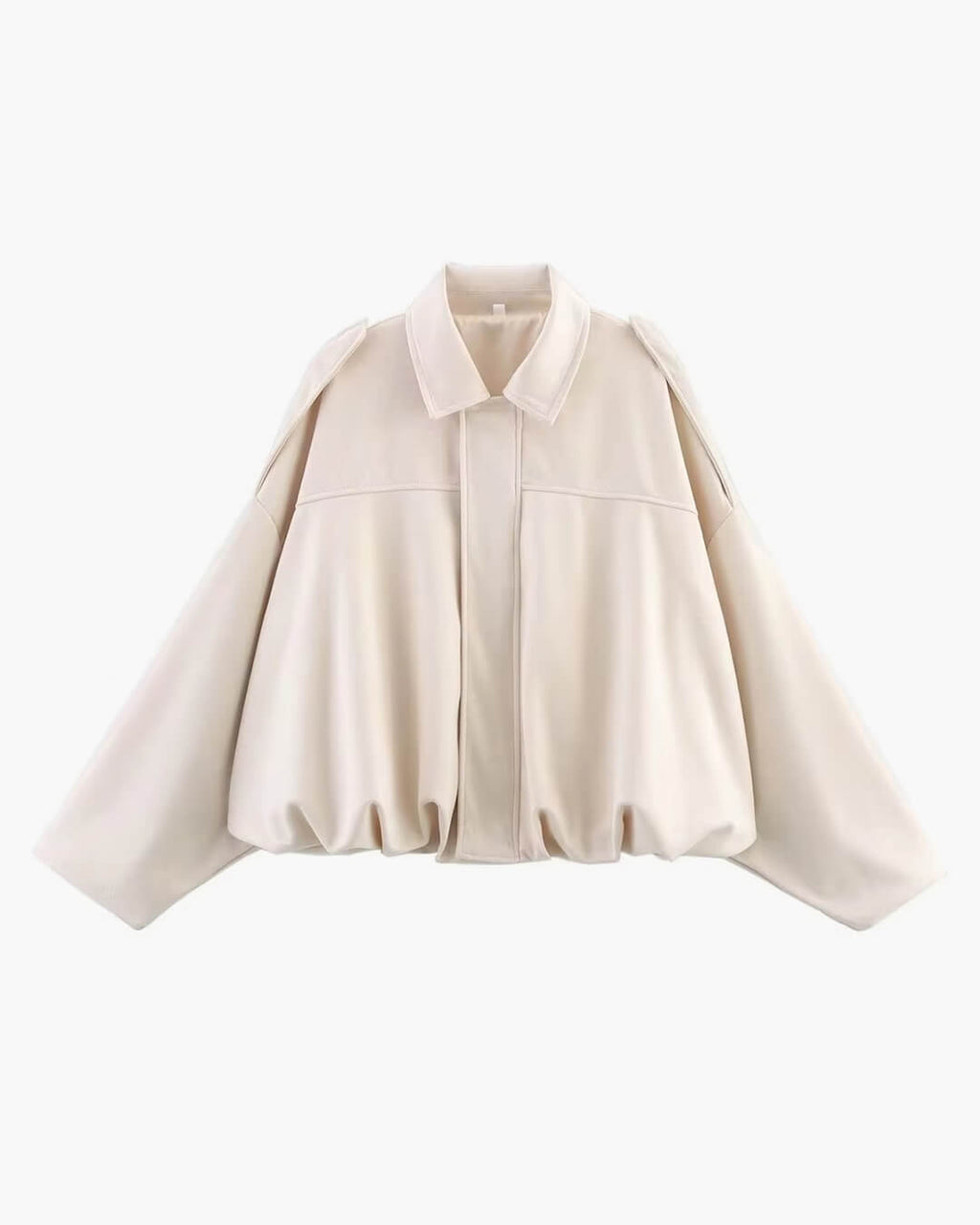 Oversized Faux Suede Bomber Jacket