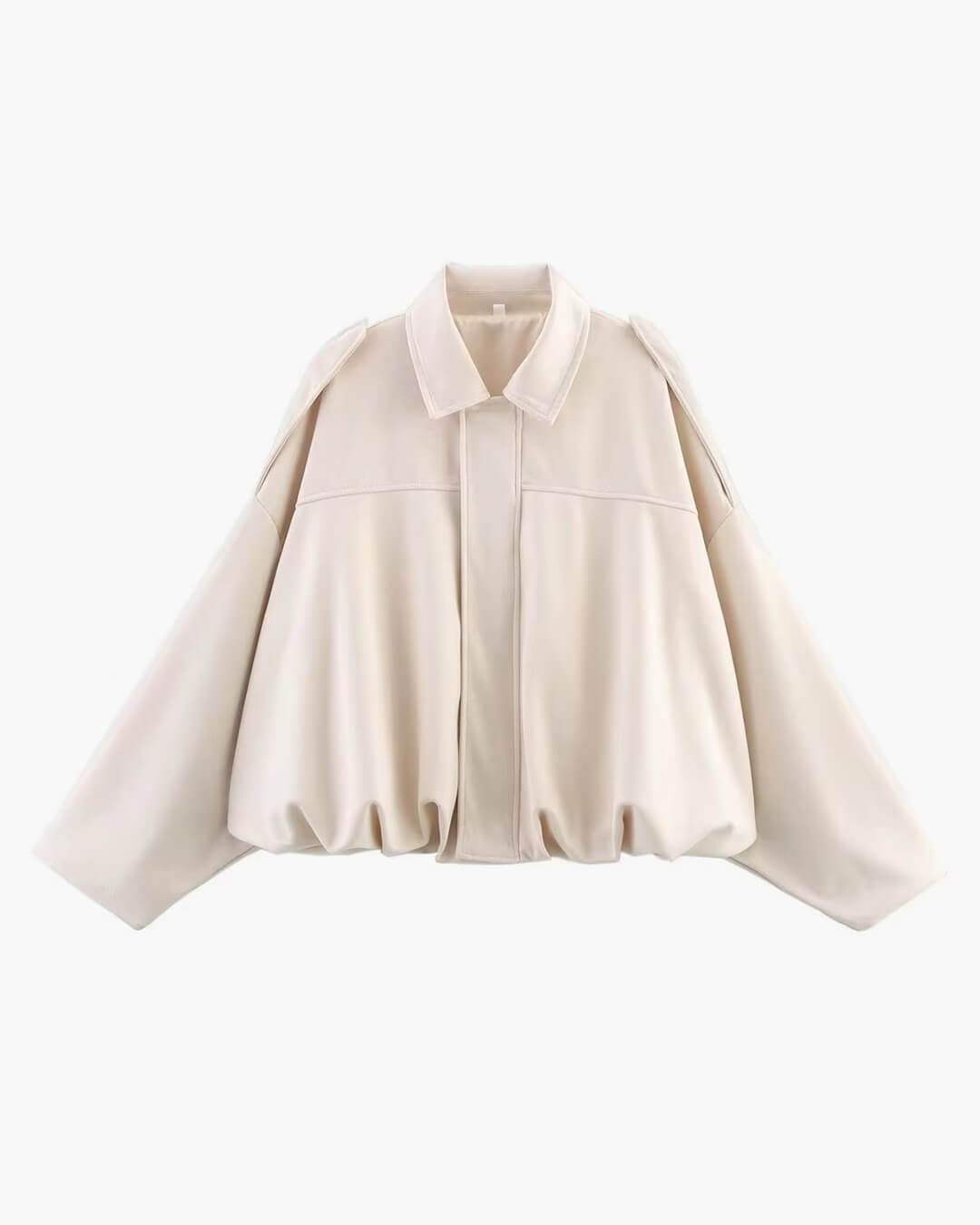 Oversized Faux Suede Bomber Jacket