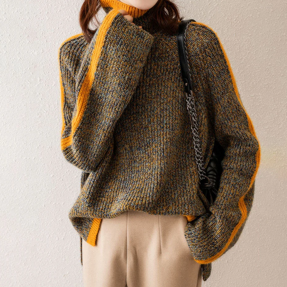 Cable Knit Turtleneck Sweater