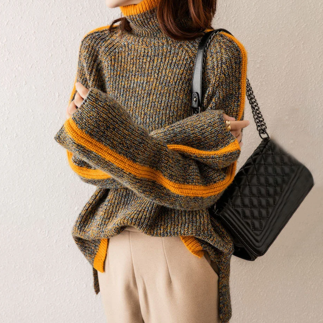 Cable Knit Turtleneck Sweater