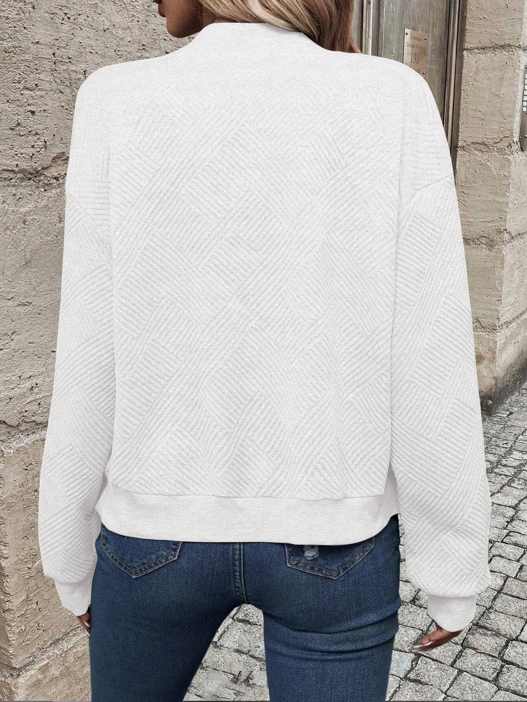 Textured Zip-Up Lightweight Bomber Jacket